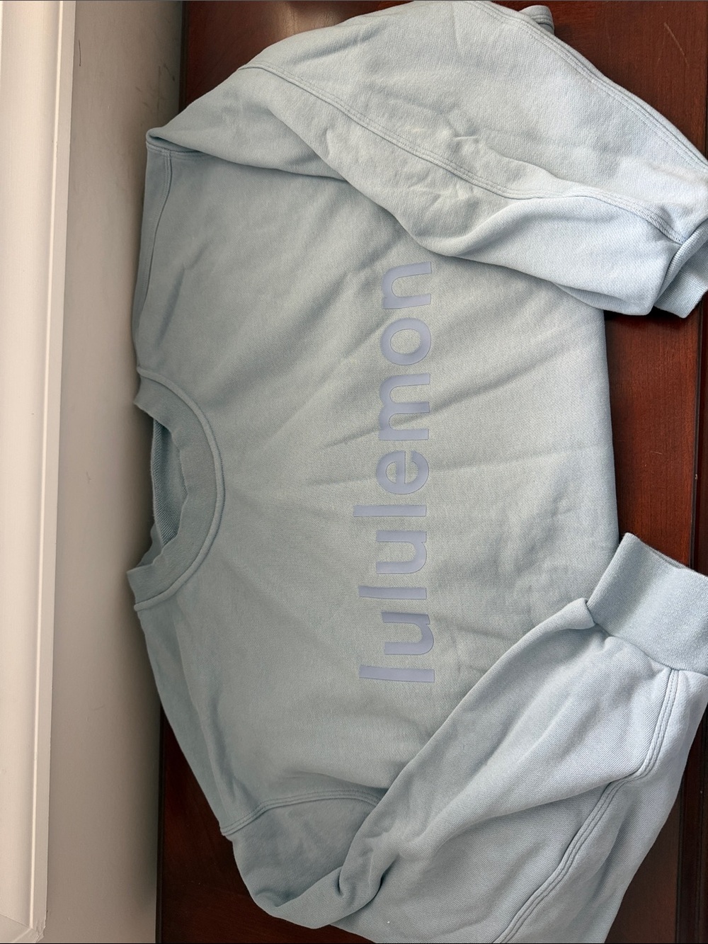 lululemon athletica Pale Blue Logo Crewneck Sweatshirt